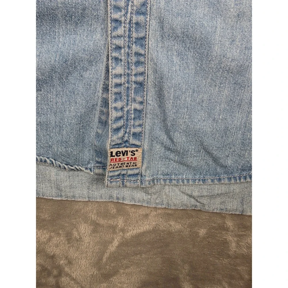 Vintage Levis Denim Shirt Mens XL Blue Long Sleeve Button Up Western Workwear